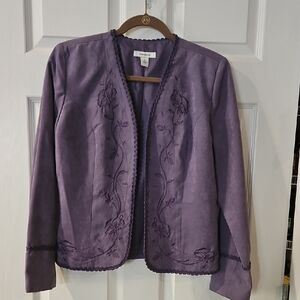 Dress Barn Purple Embroidered Blazer